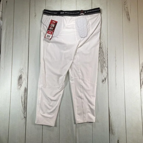 McDavid Compression Pants Mens 2XL XXL White HEX 3/4 Basketball Tailbone Padded - Picture 3 of 11